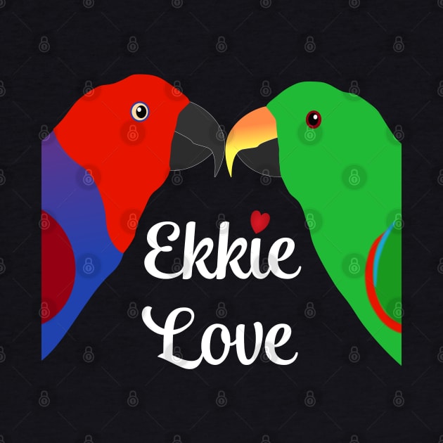 Eclectus Male Female Love Heart by Einstein Parrot